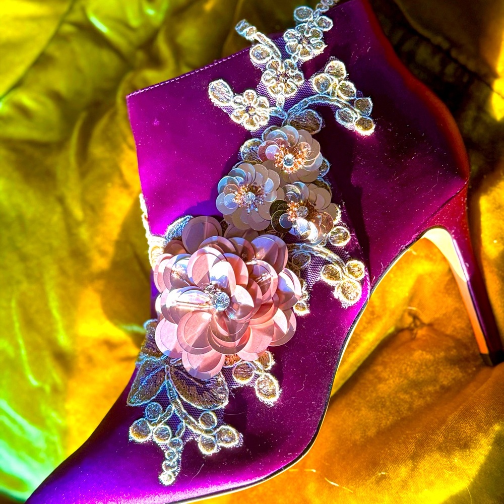 Embellished Pointed Ankle Boot